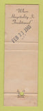 Matchbook Cover - Powers Hotel Rochester NY WEAR