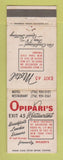 Matchbook Cover - Opipari's Restaurant Rochester NY WEAR