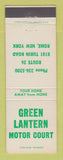 Matchbook Cover - Green Lantern Motor Court Rome NY