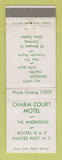 Matchbook Cover - Charm Court Motel Painted Post NY
