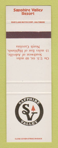 Matchbook Cover - Sapphire Valley Resort Highlands N