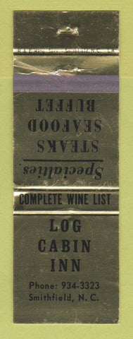 Matchbook Cover - Log Cabin Inn Smithfield NC WEAR