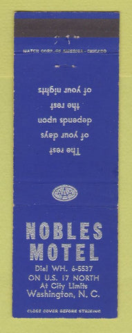 Matchbook Cover - Nobles Motel Washington DC