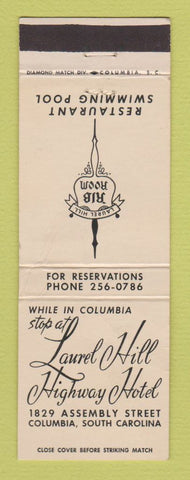 Matchbook Cover - Laurel Hill Highway Hotel Columbia SC CREASES