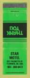 Matchbook Cover - Star Motel Florence SC