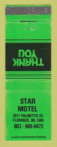 Matchbook Cover - Star Motel Florence SC