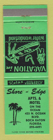 Matchbook Cover - Shore Edge Apartments Motel Boca Raton FL