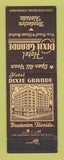 Matchbook Cover - Hotel Dixie Grande Bradenton FL WORN