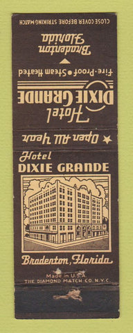 Matchbook Cover - Hotel Dixie Grande Bradenton FL WORN