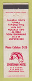 Matchbook Cover - Sportsman Motel Callahan FL WEAR