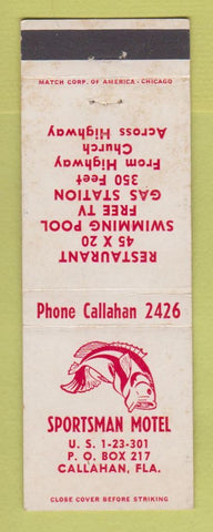 Matchbook Cover - Sportsman Motel Callahan FL WEAR