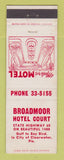 Matchbook Cover - Broadmoor Hotel Court Clearwater FL