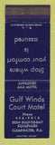 Matchbook Cover - Gulf Winds Court Motel Clearwater FL