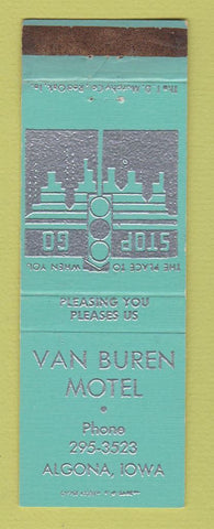 Matchbook Cover - Van Buren Motel Algona IA WEAR