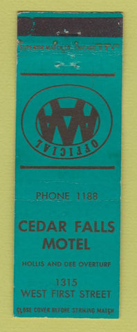 Matchbook Cover - Cedar Falls Motel NO TOWN