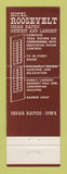 Matchbook Cover - Hotel Roosevelt Cedar Rapids IA