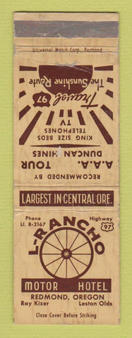 Matchbook Cover - L Rancho Motor Hotel Redmond OR WEAR