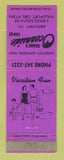 Matchbook Cover - Deane's Oceanside Lodge Waldport OR girlie PURPLE WEAR
