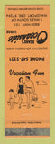 Matchbook Cover - Deane's Oceanside Lodge Waldport OR girlie ORANGE