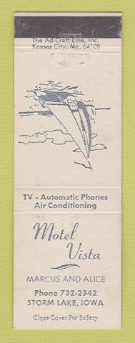 Matchbook Cover - Motel Vista Storm Lake IA