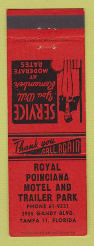 Matchbook Cover - Royal Poinciana Motel Trailer Park Tampa FL