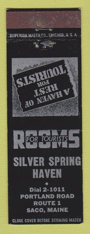 Matchbook Cover - Silver Spring Haven Saco ME BLACK