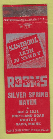 Matchbook Cover - Silver Spring Haven Saco ME RED
