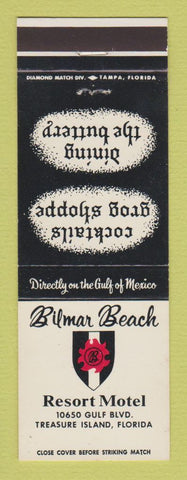 Matchbook Cover - Bilmar Beach Resort Motel Treasure Island FL