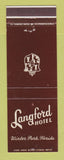 Matchbook Cover - Langford Hotel Winter Park FL