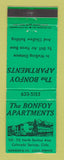 Matchbook Cover - Bonfoy Apartments Colorado Springs