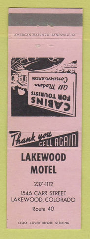 Matchbook Cover - Lakewood Hotel Colorado PINK