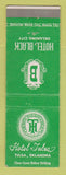 Matchbook Cover - Hotel Tulsa OK Black Oklahoma City OK