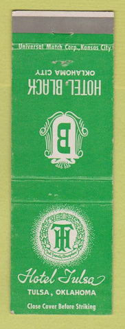 Matchbook Cover - Hotel Tulsa OK Black Oklahoma City OK