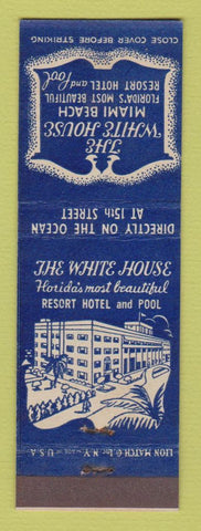 Matchbook Cover - White House Hotel Miami Beach FL