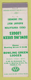 Matchbook Cover - Bowling Green Lodges Penola VA