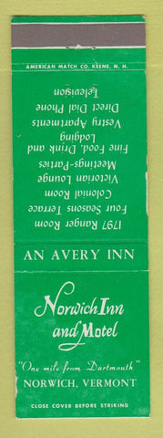 Matchbook Cover - Norwich Inn and Motel Norwich VT WEAR