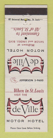 Matchbook Cover - De Ville Motor Hotel St Louis MO WEAR