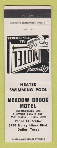 Matchbook Cover - Meadow Brook Motel Dallas TX