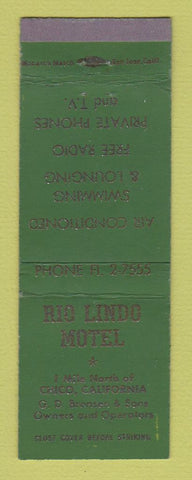 Matchbook Cover - Rio Lindo Motel Chico CA