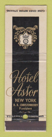 Matchbook Cover - Hotel Astor New York City