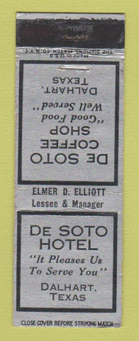 Matchbook Cover - De Soto Hotel Dalhart TX