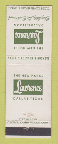 Matchbook Cover - Lawrence Hotel Dallas TX