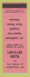 Matchbook Cover - Lan O Lake Motel Camdenton MO