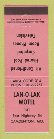 Matchbook Cover - Lan O Lake Motel Camdenton MO