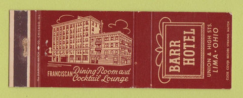 Matchbook Cover - Barr Hotel Lima OH WEAR