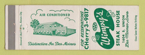 Matchbook Cover - Simpy's Steak House Des Moines IA