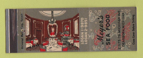 Matchbook Cover - Meyer's Seafood Dearborn MI WEAR
