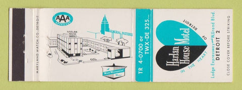 Matchbook Cover - Harlan House Motel Detroit MI
