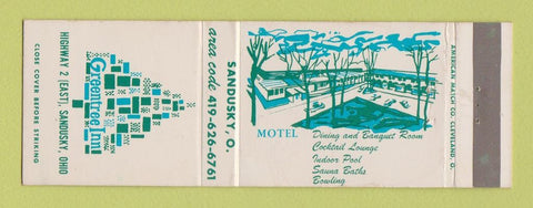 Matchbook Cover - Greentree Inn Sandusky OH