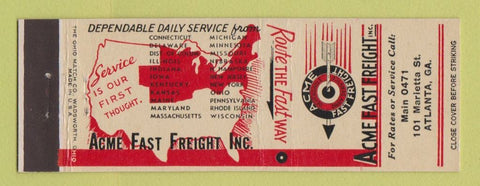 Matchbook Cover - Acme Fast Freight Trucking Atlanta GA